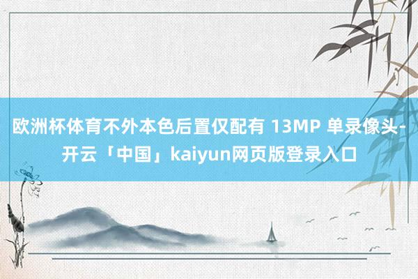 欧洲杯体育不外本色后置仅配有 13MP 单录像头-开云「中国」kaiyun网页版登录入口