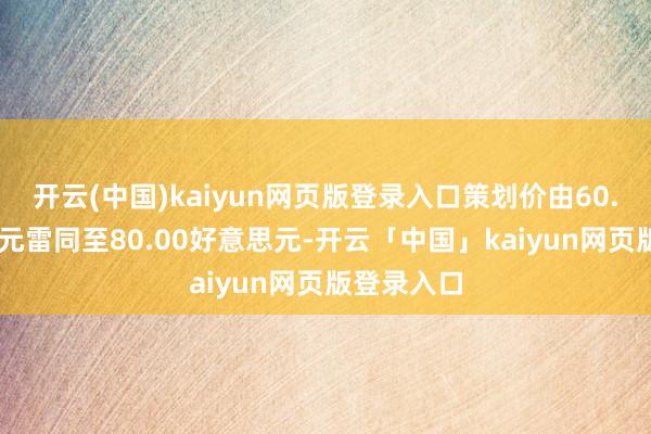 开云(中国)kaiyun网页版登录入口策划价由60.00好意思元雷同至80.00好意思元-开云「中国」kaiyun网页版登录入口